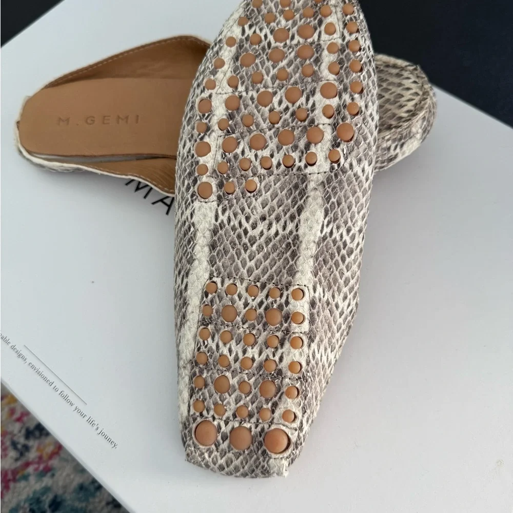 M. Gemi Snakeskin Pattern Mules - Picture 2 of 2